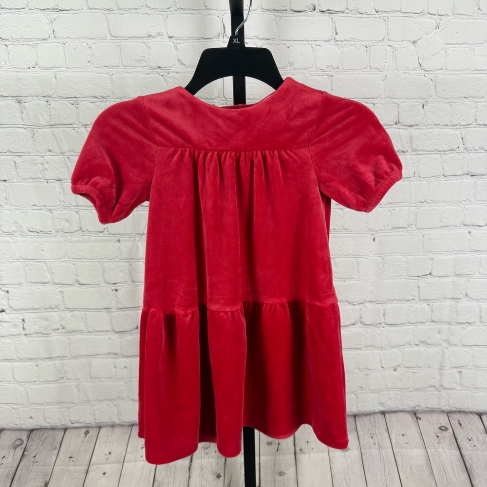 Hanna Andersson Red Velvet Holiday Short Sleeve Dress Size 4
